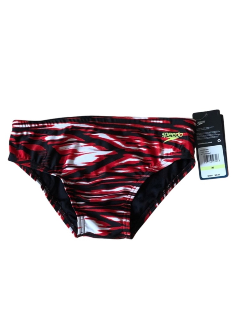 Speedo Pro LT Swim Brief Boys Size 30 Red Black Competition NWT